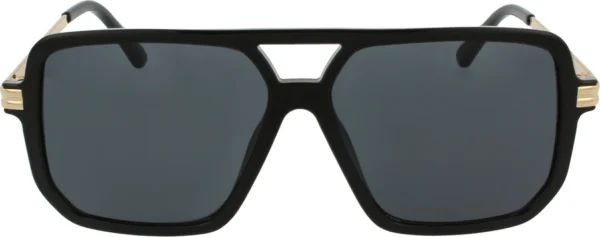 Sunglasses for Men - EGO TRENDS 3329 - Square Frame with Double Bridge and 100% UV Protection. Sleek design with gold temple details. Perfect for any occasion.