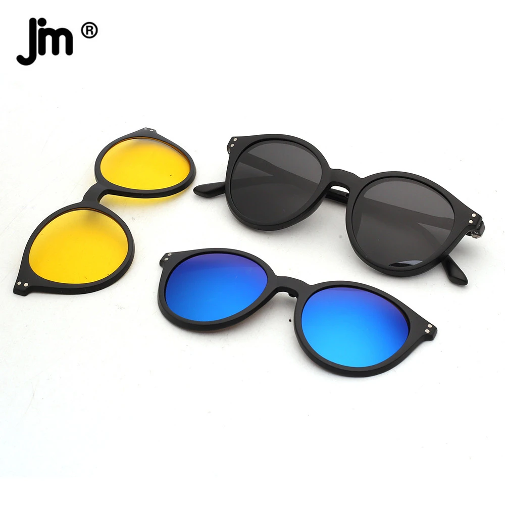 Mens Magnetic Clip-on Polarized Driving Sunglasses Eyeglass Frame Half  Frame UV